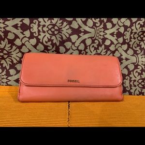 Vintage Peach Fossil Wallet